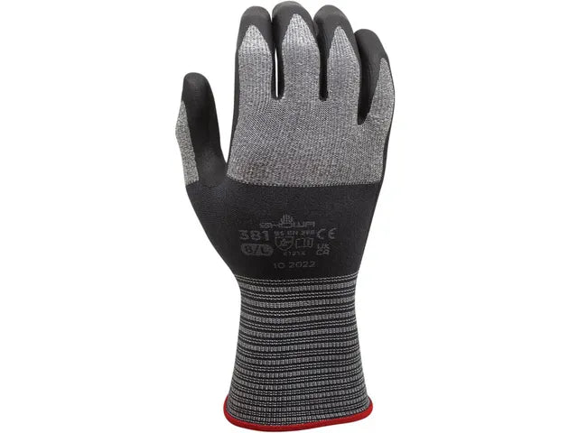 Werk handschoenen zwart/grijs maat S-M-L