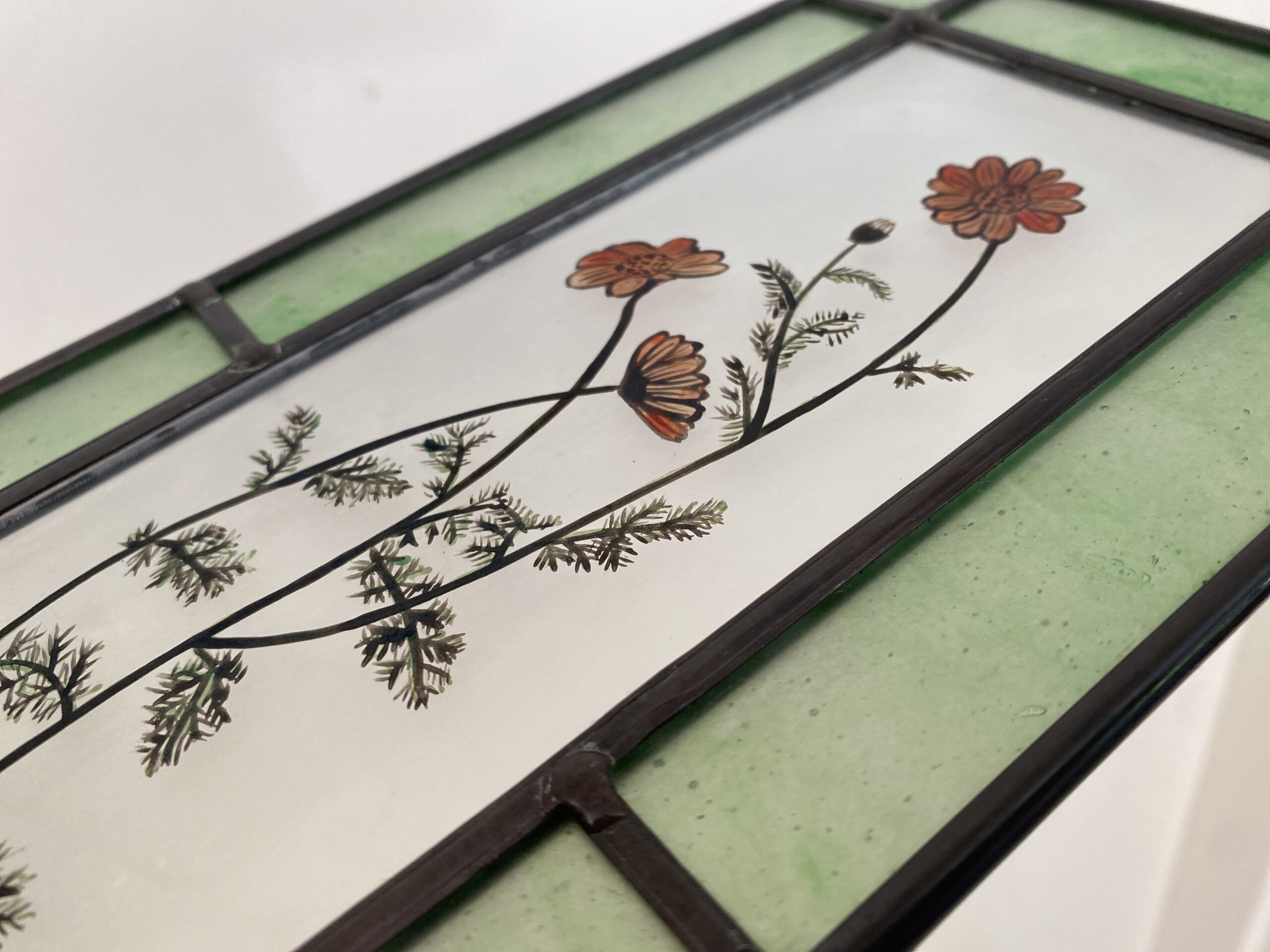 Workshop bloemenraam 12 + 19 sept (brandschilderen en glas in lood)